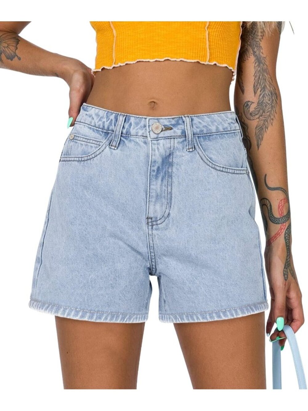 Women's Light Blue Summer Comfortable Stretchy Denim Casual Hot Short Jort Jean